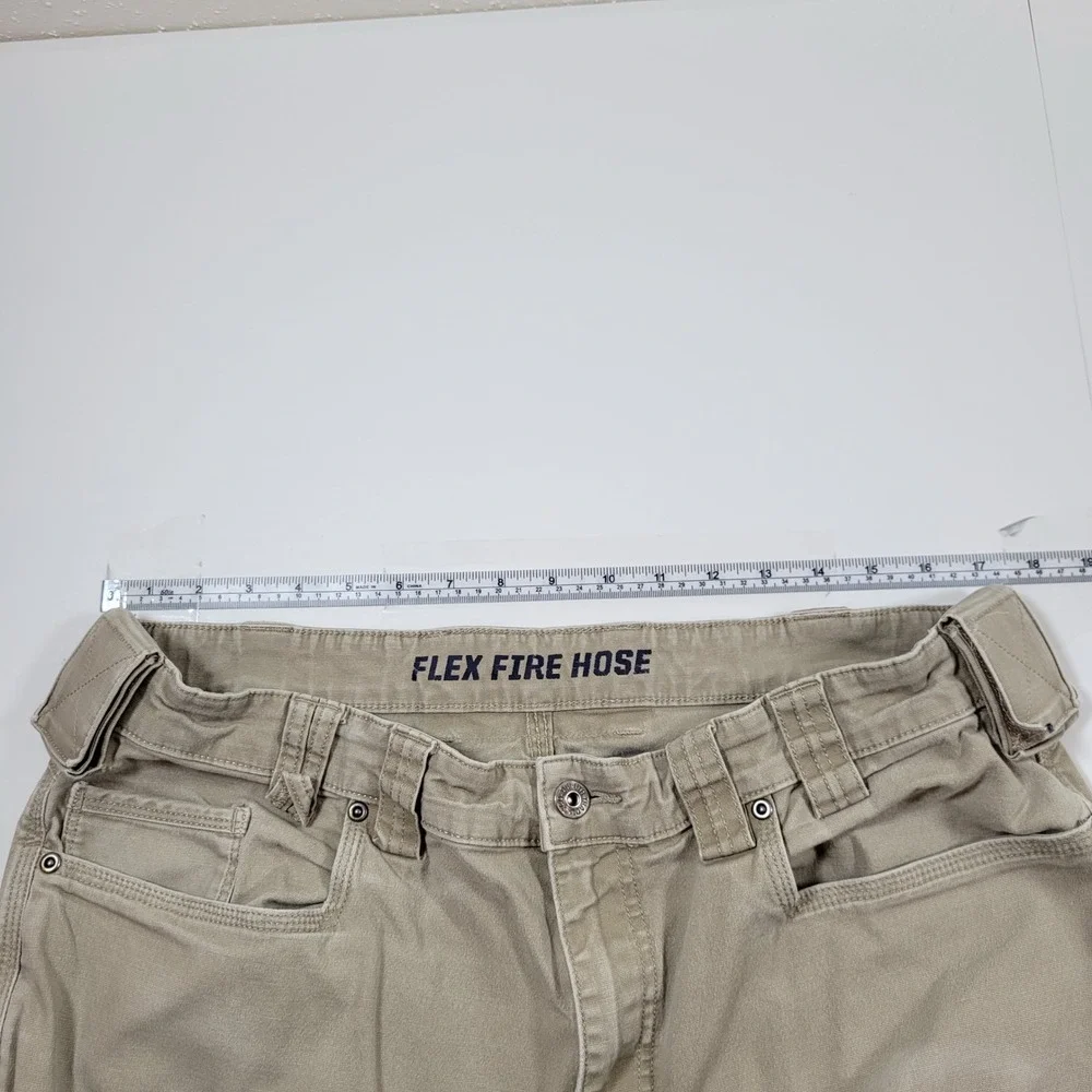 Duluth Trading Co Cargo Pants Mens 38x32 Khaki Excellent Flex Fire Hose Work‎